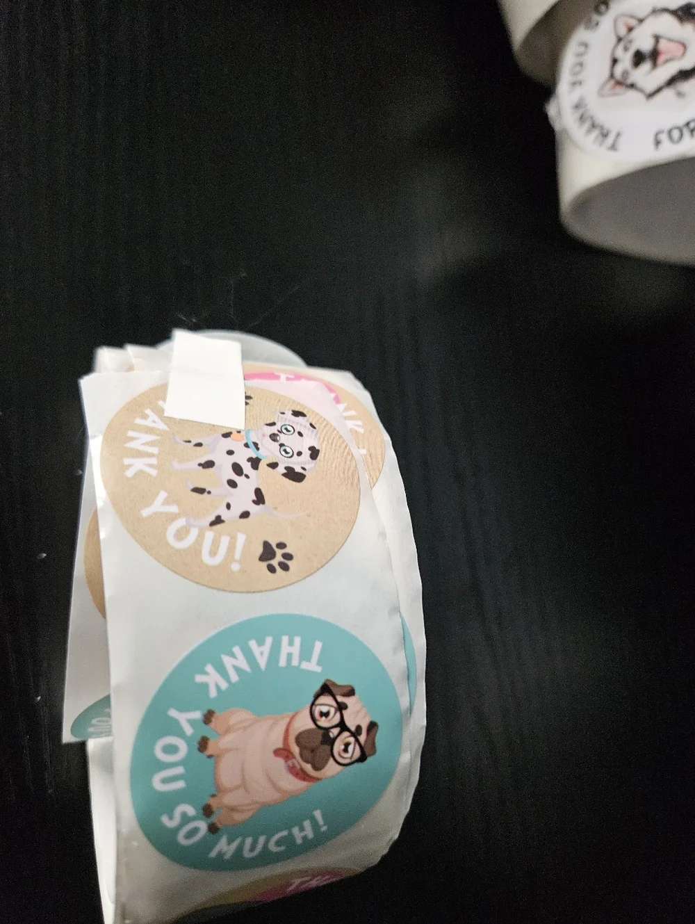 Colorful Dog Thank You Stickers